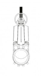 Задвижка GROSS DN 200 PN 10 шиберная с выдвижным штоком c редуктором