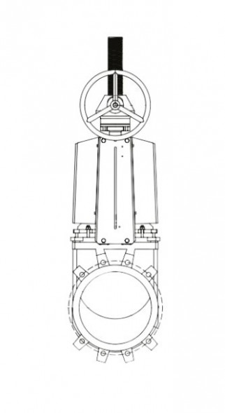 Задвижка GROSS DN 200 PN 10 шиберная с выдвижным штоком c редуктором
