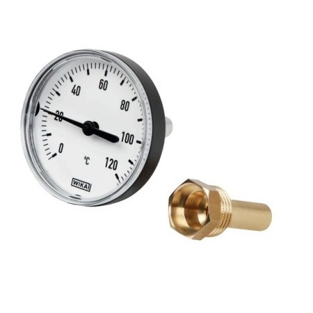 Термометр биметаллический осевой Дк80 L100мм G1/2&amp;quot; 120С A43.10 Wika 14138702