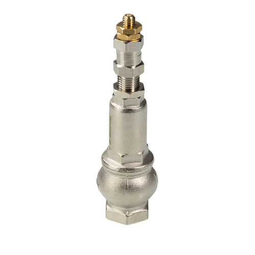 Клапан предохранительный VALTEC VT.1831.N.09 2&amp;quot; DN 50 PN 16 малоподъемный, пружинный, регулируемый, прямого действия, резьбовой, с возможностью ручного открывания, латунный с никелевым покрытием