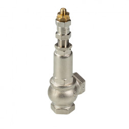 Клапан предохранительный VALTEC VT.1831.N.09 2&amp;quot; DN 50 PN 16 малоподъемный, пружинный, регулируемый, прямого действия, резьбовой, с возможностью ручного открывания, латунный с никелевым покрытием