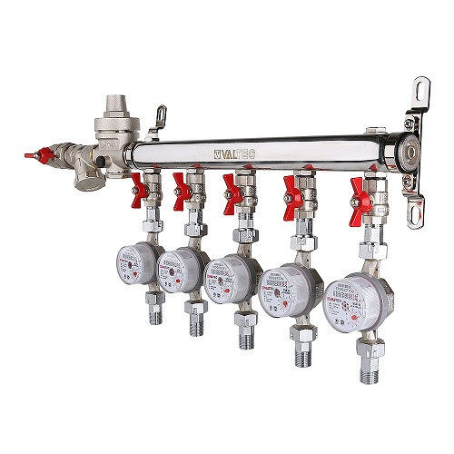 Узел этажный VALTEC VT.GPW.E05S04.000.L-3 3/4&amp;quot; DN 20 для водоснабжения с единым регулятором давления