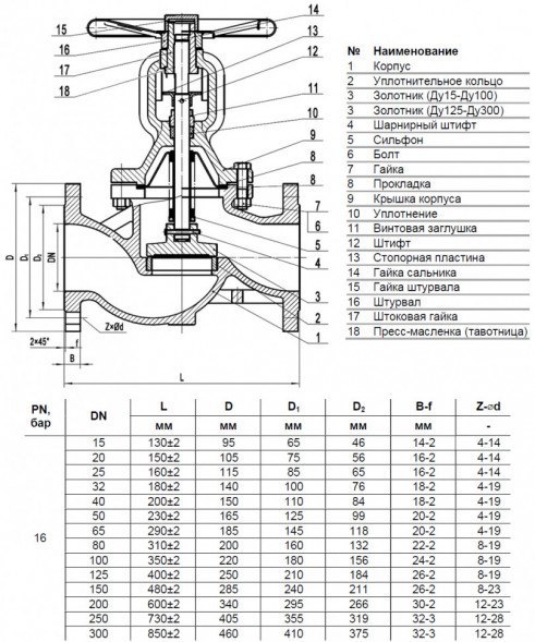 Клапан запорный Benarmo 3210W DN 100 PN 16 сильфонный фланцевый