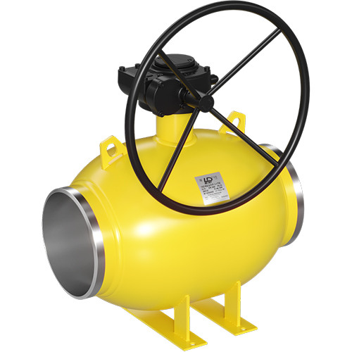 Кран шаровой цельносварной LD КШ.Ц.П.Р.GAS.250.025.П/П.01 Ду 250 Ру 25 нержавеющий полнопроходный под приварку с редуктором