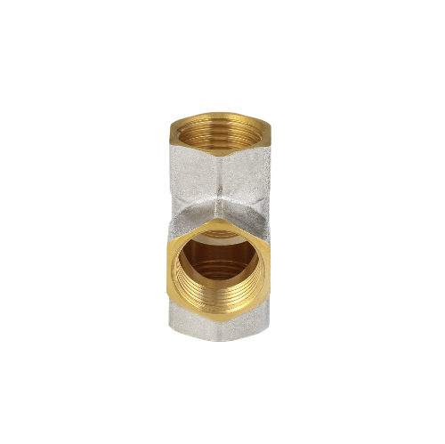 Крест латунный Aquasfera 9011 DN 15 PN 40 резьба - 1/2&amp;#039;&amp;#039;, покрытие - никель, резьбовой ВР, 9011-01