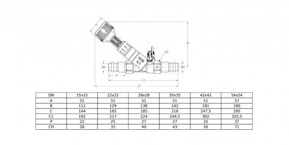 Клапан Cim 747PRF Ду 42 Ру 25 балансировочный Cimberio