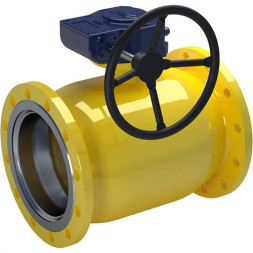 Кран шаровой NAVAL 280598 DN 300 PN 25 стальной стандартнопроходный фланцевый для газа с редуктором