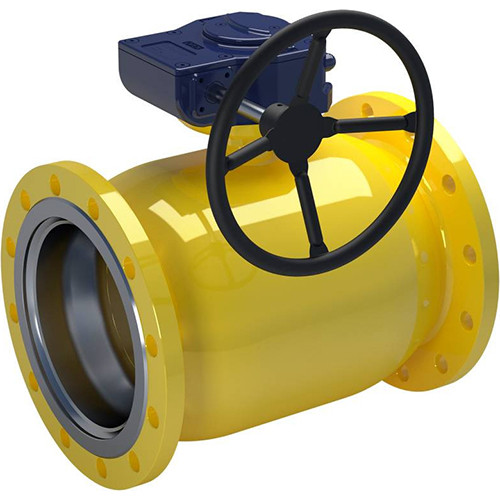 Кран шаровой NAVAL 280595 DN 350 PN 25 стальной стандартнопроходный фланцевый для газа с редуктором