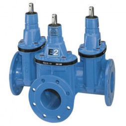 Задвижка HAWLE 4450E2 DN 150/3 PN 16 фланцевая клиновая чугунная с обрезиненным клином типа Комби-III с пожарной подставкой