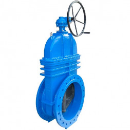 Задвижка FAF 6000D DN 350 PN 16 фланцевая клиновая высокопрочный чугун (F4) под электропривод/с редуктором с обрезиненным клином