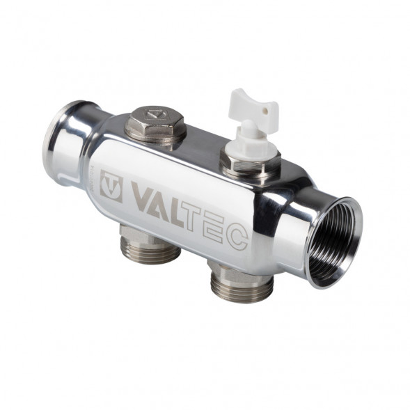 Коллектор распределительный VALTEC VTc.505.SS.060502 2 отвода ВР-НР 1&amp;quot;x3/4&amp;quot; DN 25 PN 10 без регулировки