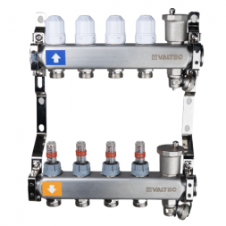 Коллекторная группа VALTEC VTc.579.EMNX.0609 9-ти контурный ВР-НР 1&amp;quot;x3/4&amp;quot; DN 25 PN 10 с регулирующими клапанами и расходомерами