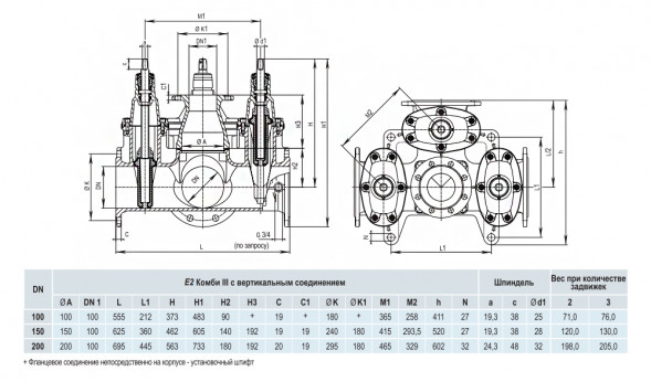 Задвижка HAWLE 4460E2 DN 100/3 PN 16 фланцевая клиновая чугунная с обрезиненным клином типа Комби-III с пожарной подставкой
