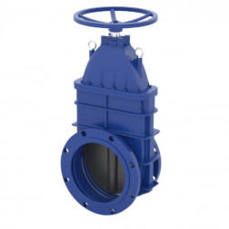 Задвижка УЗТПА Угреша DN600 PN16 фланцевая с обрезиненным клином узкое исполнение со штурвалом