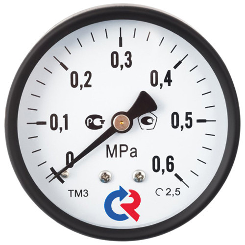 Манометр РОСМА ТМ-310Т.00 (0...10 МПа) Дкорп=63мм кл. 2,5 M12x1,5 общетехнический осевой 00000007273