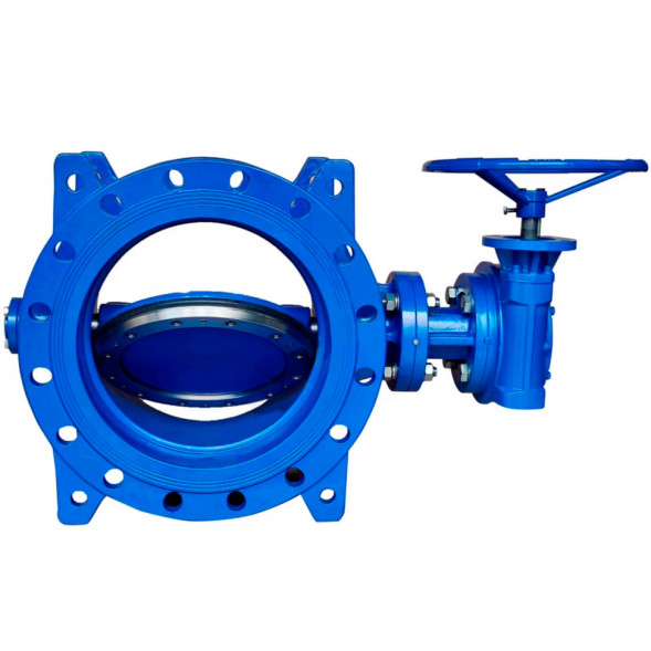 Затвор чугунный Benarmo DN 600 PN 10 поворотный фланцевый с двойным эксцентриком