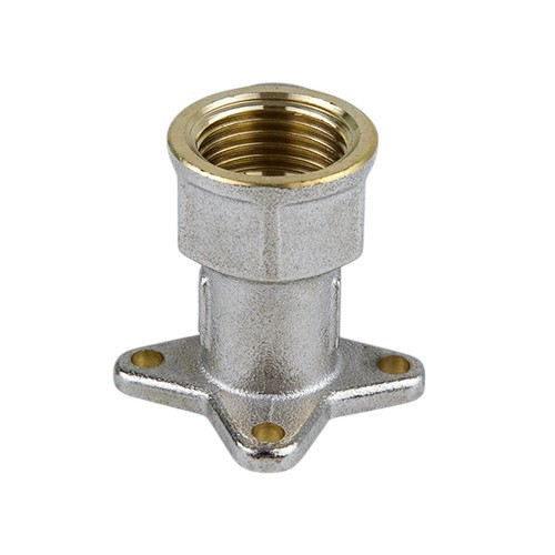 Угольник латунный Aquasfera 7008 DN 20х20 PN 16 резьба - 3/4&amp;#039;&amp;#039;, покрытие - никель, с креплением, резьбовой ВР/компрессионный, 7008-03