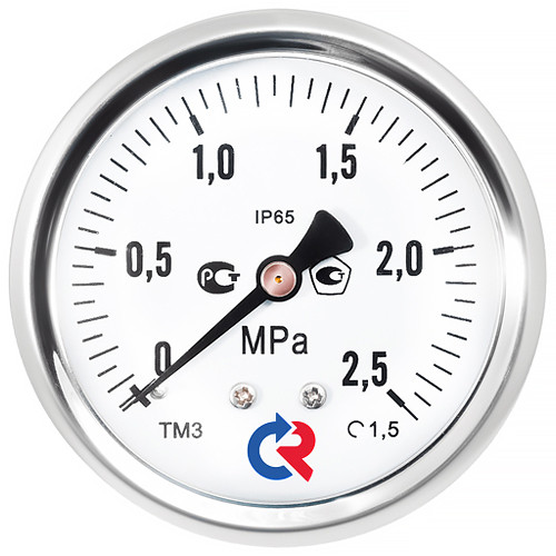 Манометр РОСМА ТМ-320Т.00 (0...0,1 МПа) Дкорп=63мм кл. 1,5 G1/4&amp;quot; виброустойчивый (готовый к гидрозаполнению) осевой 00000030707