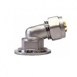 Угольник латунный Aquasfera 7009 DN 15x16 PN 16 резьба - 1/2&amp;#039;&amp;#039;, покрытие - никель, 105 °, с креплением, резьбовой ВР/компрессионный, 7009-01