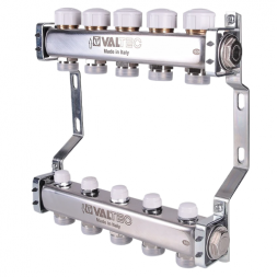 Коллекторная группа VALTEC VTc.582.EMNX.0606 6-ти контурный ВР-НР 1&amp;quot;x3/4&amp;quot; DN 25 PN 10 с регулирующими и балансировочными клапанами