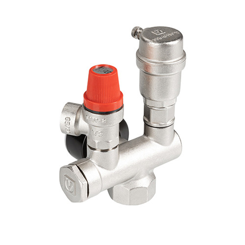 Группа безопасности VALTEC VT.460.0.0 1&amp;#039;&amp;#039; (0…10 бар) DN 25 PN 10 для котла, латунная с никелевым покрытием