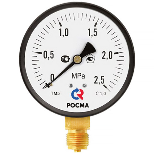 Манометр РОСМА ТМ-310Р.00 (0...0,16 МПа) Дкорп=63мм кл. 1,5 M12x1,5 общетехнический с повышенным кл.т. радиальный 00000006705