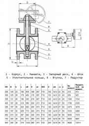 Затвор дисковый чугунный Benarmo 2110R DN 300 PN 10/16 поворотный фланцевый с редуктором