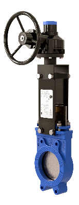 Задвижка шиберная VALSTOK VA-013-01-R(N)-NBR Ду 500 Ру 4 чугунная межфланцевая односторонняя c редуктором с невыдвижным штоком