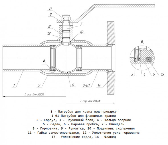 Кран шаровой цельносварной LD КШ.Ц.Ф.065.025.П/П.01 Ду 65 Ру 25 нержавеющий полнопроходный фланцевый