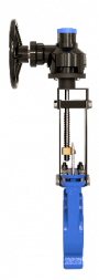 Задвижка шиберная VALSTOK VA-013-01-R(N)-NBR Ду 600 Ру 4 чугунная межфланцевая односторонняя c редуктором с невыдвижным штоком