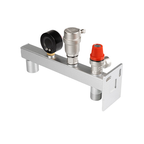 Группа безопасности VALTEC VT.495.0.3 3/4&amp;#039;&amp;#039; (0…4 бар) DN 20 PN 10 для расширительного бака на консоли из Ст.3, латунная с никелевым покрытием