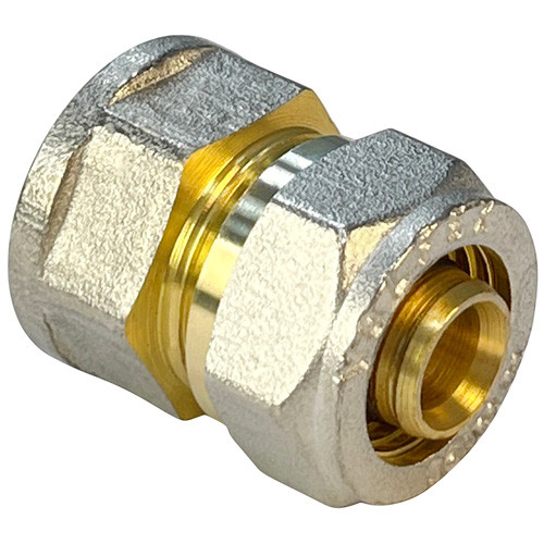 Соединитель обжимной VALFEX VF.302.N ВР 3/4&amp;quot; Ду 32 Ру 25 переход на внутреннюю резьбу, никелированный латунный