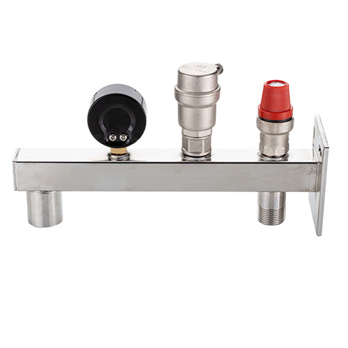 Группа безопасности VALTEC VT.495.SS.3 3/4&amp;#039;&amp;#039; (0…4 бар) DN 20 PN 10 для расширительного бака на консоли из нержавеющей стали, латунная с никелевым покрытием