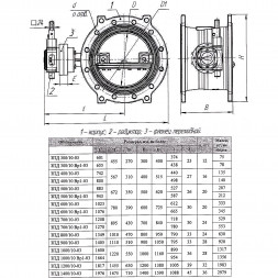 Затвор ЭНЭКОС Вр1 DN 500 PN 10 поворотный фланцевый с двойным эксцентриком с редуктором и переходником под ключ 24