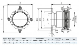 Фланец HAWLE Synoflex 7994 DN 100 (104-132 мм) универсальный фиксирующий