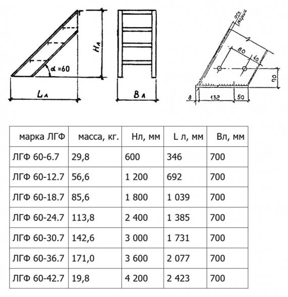 Лестница ЛГФ 60-30.7 Серия 1.450.3-7.94
