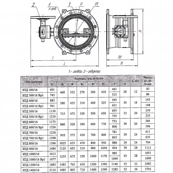 Затвор ЭНЭКОС DN 700 PN 16 поворотный фланцевый с двойным эксцентриком с редуктором и штурвалом