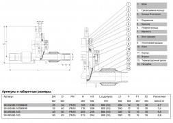 Задвижка AVK 36/8X DN 32 PN 16 ответвительная с ПЭ патрубками фланцевая