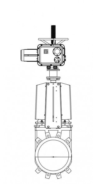 Задвижка GROSS DN 700 PN 2 шиберная с выдвижным штоком c электроприводом ГЗ