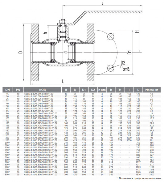Кран шаровой цельносварной LD КШ.Ц.Ф.GAS.250/200.025.Н/П.02 Ду 250/200 Ру 25 стальной неполнопроходный фланцевый