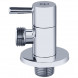 Клапан (вентиль) угловой для бытовых приборов латунный Aquasfera 1073 DN 15 PN 10 резьба - 1/2&amp;quot;х3/4&amp;quot;, покрытие - хром, с отражателем, резьбовой НР-НР, маховик хромированный, 1073-02