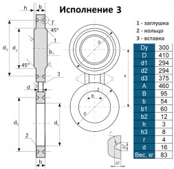 Заглушка 3-300-6,3 АТК 26-18-5-93 поворотная стальная Ду300 Ру63