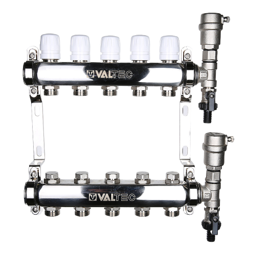 Коллекторная группа VALTEC VTc.588.EMNX.0604 4-х контурный ВР-НР 1&amp;quot;x3/4&amp;quot; DN 25 PN 9 с регулирующими и балансировочными клапанами