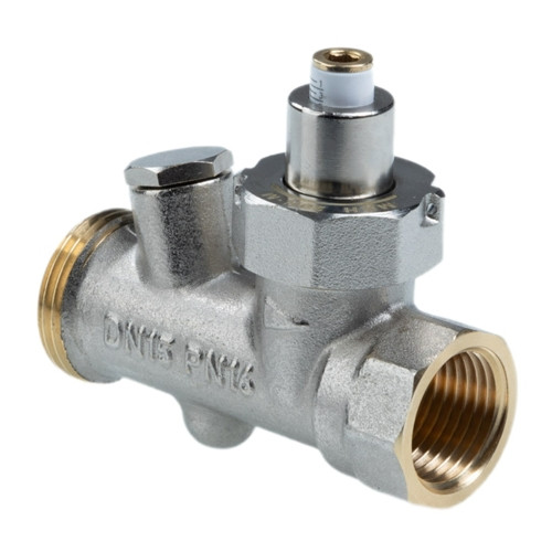 Клапан запорно-регулирующий Valtec VT.062.NE 1/2&amp;quot; x 3/4&amp;quot; (евроконус) DN 15 PN 16 с выходом под датчик температуры