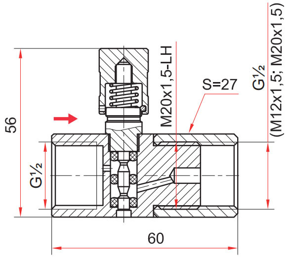 Кнопочный запорный клапан Росма АГ-М 0-2,4 Мпа G1/2&amp;quot; 00000041367