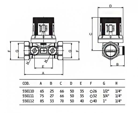 Клапан запорно-регулирующий Valtec VT.042.G 3/4&amp;quot; DN 20 PN 25