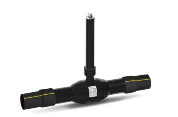 Кран шаровой газовый TEMPER 58245100 стандартнопроходной под приварку DN 100 PN 25 с переходом на ПЭ патрубки
