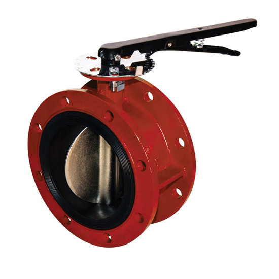Затвор DENDOR 021F DN 80 PN 16 поворотный дисковый фланцевый с рукояткой для систем пожаротушения