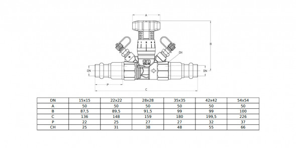 Клапан Cim 787OTPRF Ду 42 Ру 25 балансировочный Cimberio
