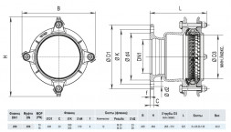Фланец HAWLE Synoflex 7994 DN 250 (265-310 мм) универсальный фиксирующий